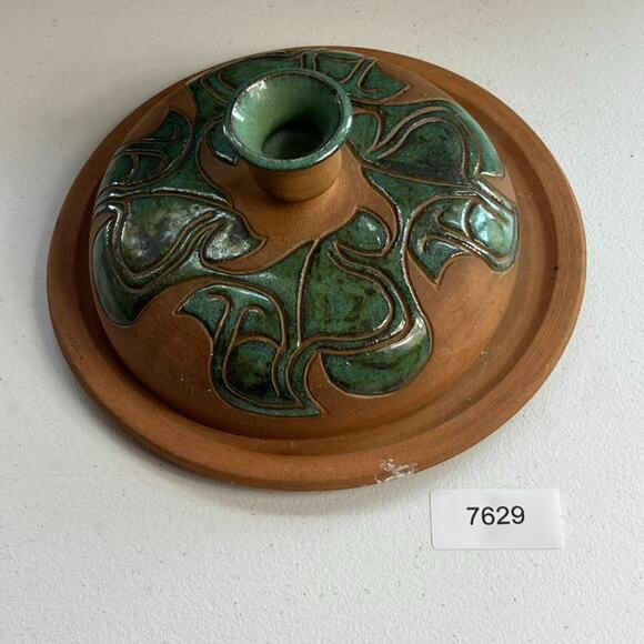 Vintage Dome Lid Butter Dish Art Studio Pottery Covered 2Piece Artist Signed 70s - Picture 14 of 14